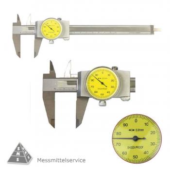 Messschieber Uhrenmessschieber Schieblehre mit Rundskala, Messbereich 150 / 0,01 mm